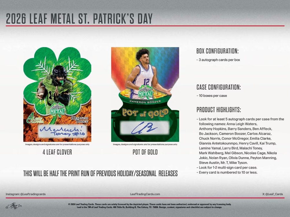 2026 Leaf Metal St. Patrick’s Day