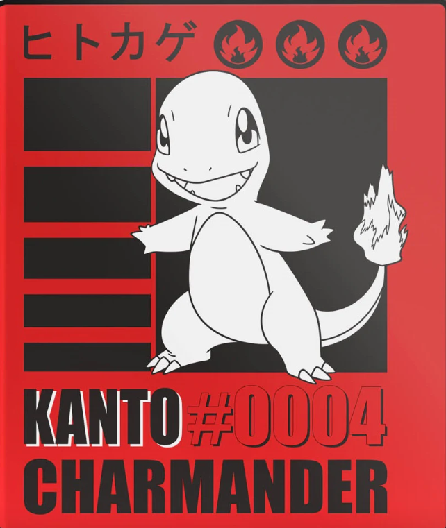 2 Inch D-Ring Binder - Kanto Charmander