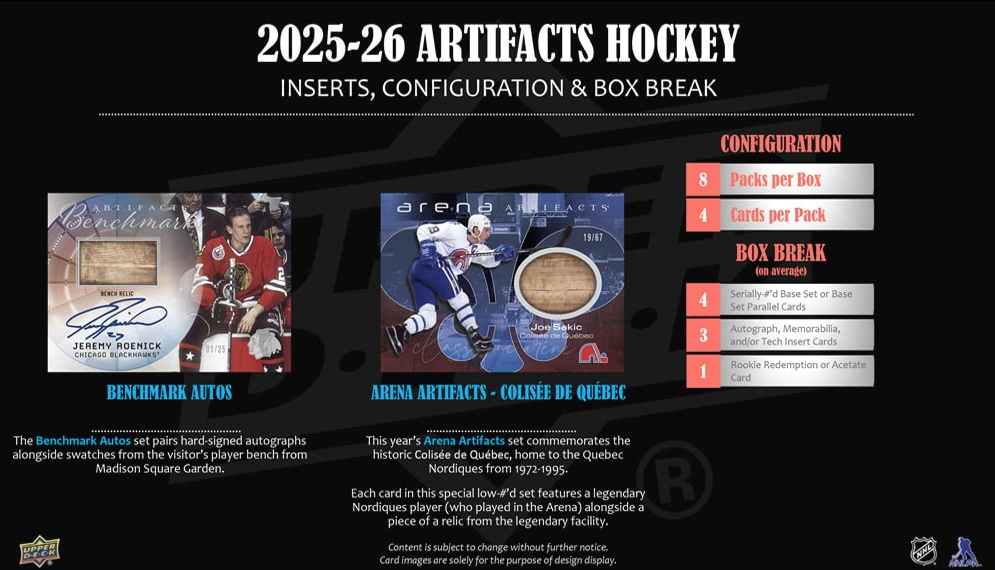 2025-26 Upper Deck Artifacts Hockey (Call For Pricing)