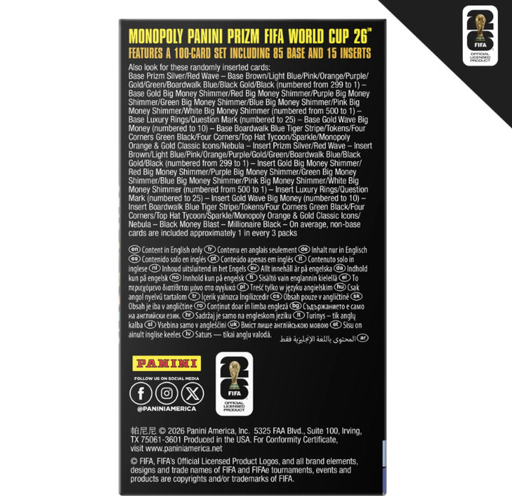 2026 Panini Prizm Soccer Blaster - Monopoly