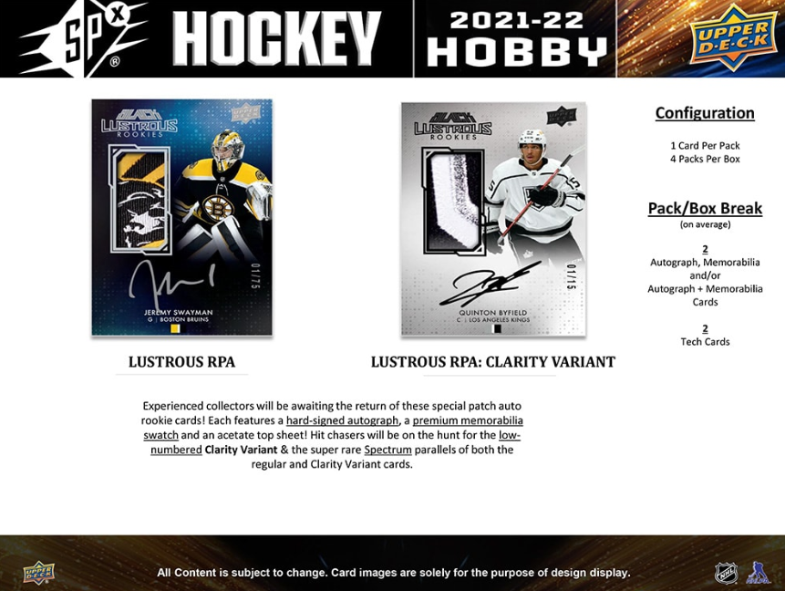 2021-22 Upper Deck SPx Hockey Hobby