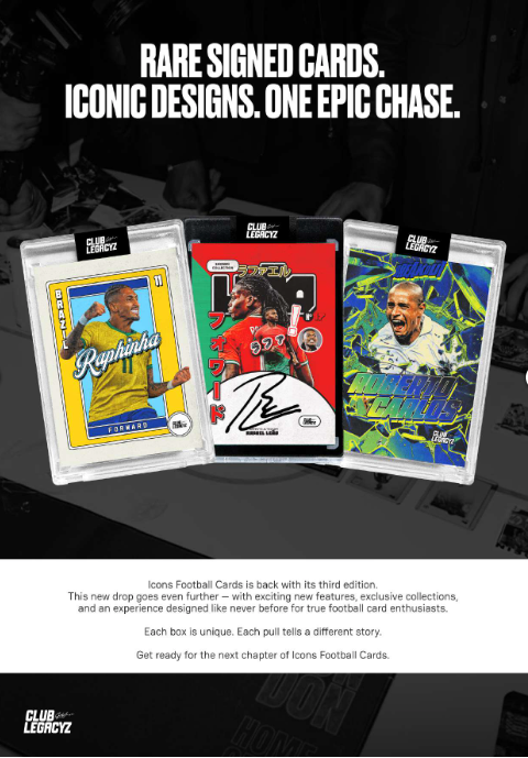 2026 Club Legacyz Icons Soccer 3Rs Edition Hobby Box -  Mini Box