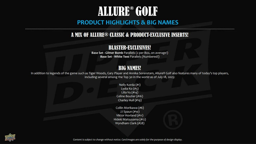 2026 Upper Deck Allure Golf Blaster Box