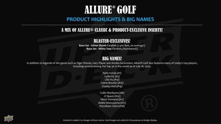 2026 Upper Deck Allure Golf Blaster Box