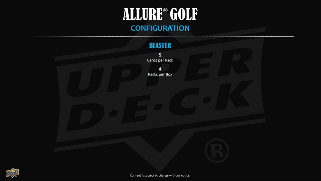 2026 Upper Deck Allure Golf Blaster Box