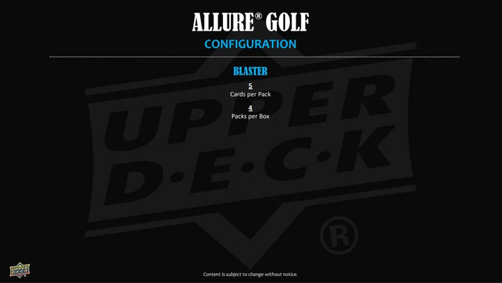 2026 Upper Deck Allure Golf Blaster Box