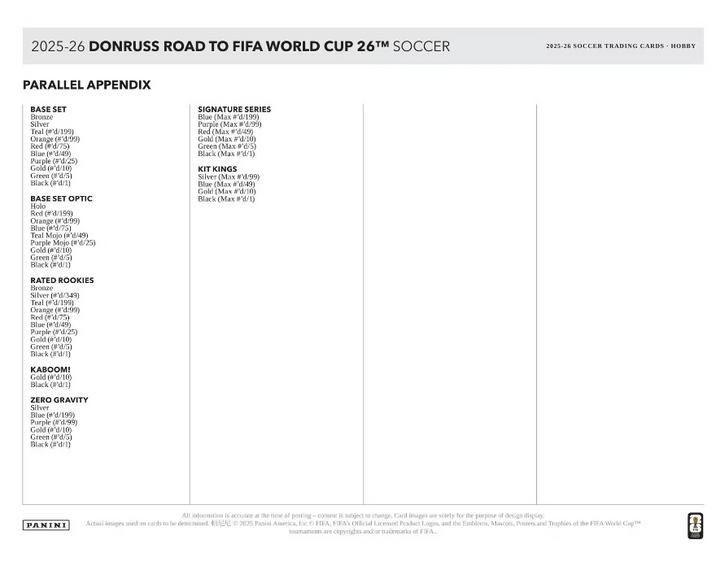 2025/26 Panini Donruss Road to FIFA World Cup Soccer Hobby Box