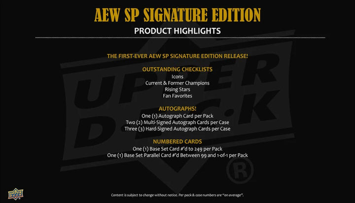 2025 Upper Deck AEW SP Signature Edition (Call For Pricing)