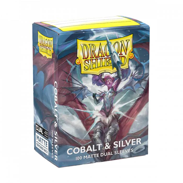 Dragon Shield Matte Dual Sleeves - Standard Size - 100ct - Cobalt & Silver