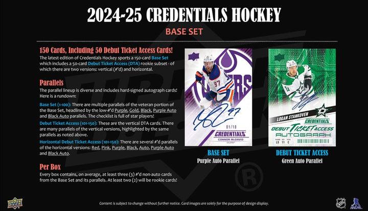2024-25 Upper Deck Credentials Hockey
